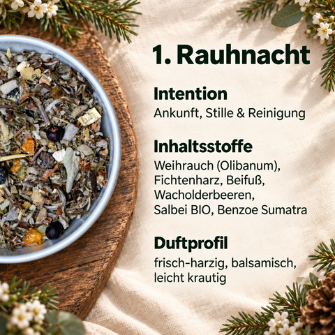 Rauhnacht Ritual-Set - 12 Räuchermischungen für die Raunächte