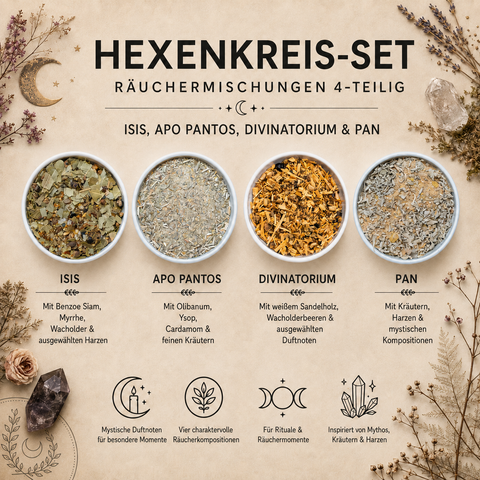 Hexenkreis-Set Räuchermischungen 4-teilig – Isis, Apo Pantos, Divinatorium & Pan je 15 g