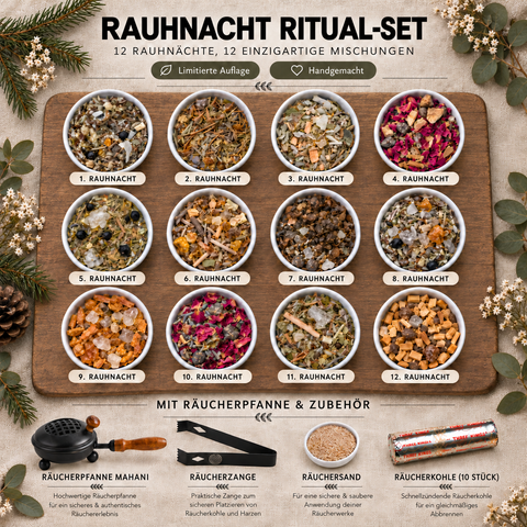 Rauhnacht Ritual-Set - 12 Räuchermischungen für die Raunächte
