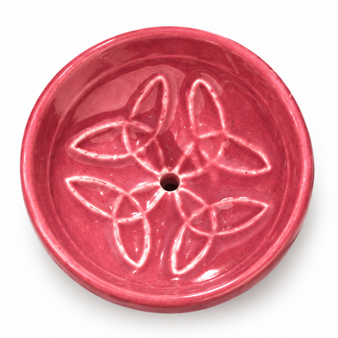 Räucherstäbchenhalter aus Keramik rund – Rosa