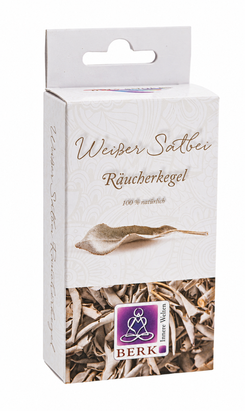 Räucherkegel Weißer Salbei – Packung mit 8 Pyramidenkegeln