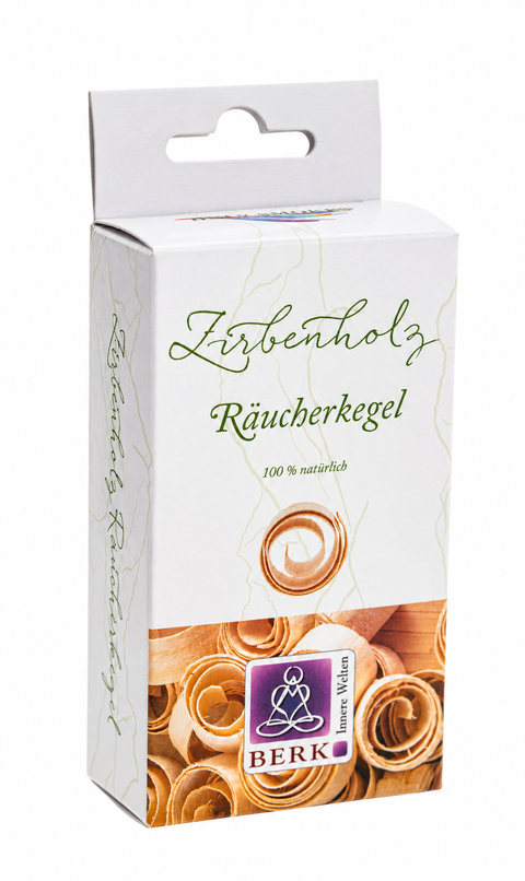 Räucherkegel Zirbenholz – Packung mit 8 Pyramidenkegeln