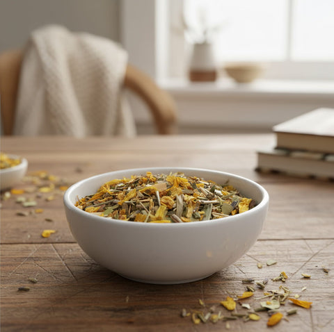 Räuchermischung Mosquito Schreck mit Zitronenschale, Eukalyptusblätter, Lemongras, Lavendel