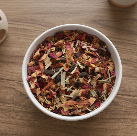 Räuchermischung Element Erde mit Myrrhe, Olibanum, Sandelholz rot & Rosenblüten